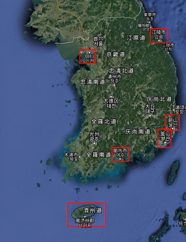 从地图上发现韩国地理位置挺好，海岸线挺长，是个避暑的好地方