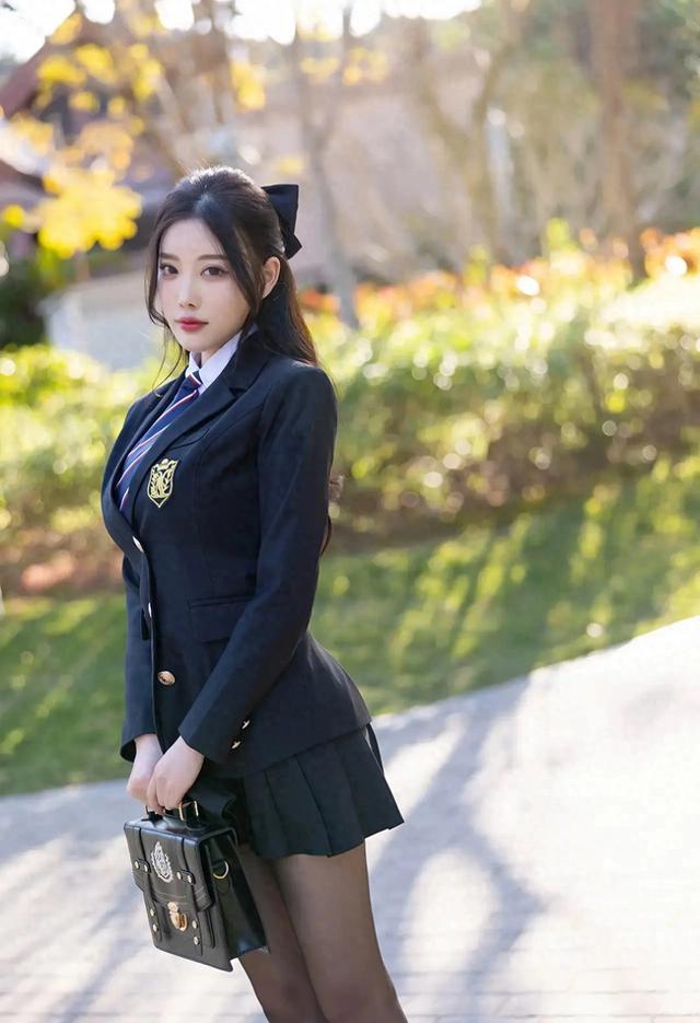 性感女神杨晨晨:学院JK裙搭配黑丝马丁,美女魅力四射