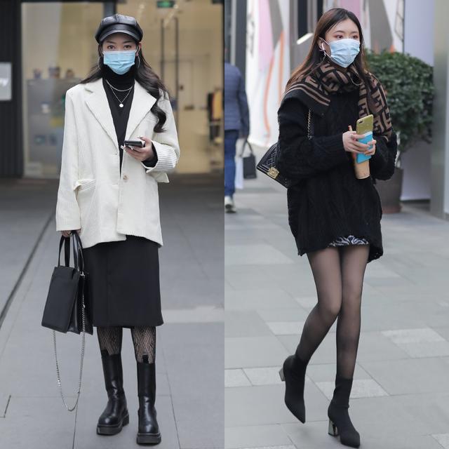 被杭州女生惊艳到了!满大街都在穿“靴子+黑丝”,洋气又好看