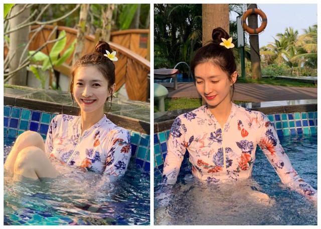 女明星们的泳衣有多保守?张天爱穿潜水服游泳,江疏影穿长袖戏水