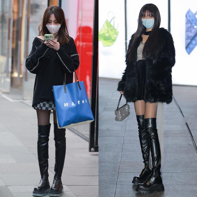 被杭州女生惊艳到了!满大街都在穿“靴子+黑丝”,洋气又好看