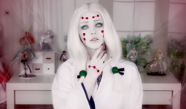《鬼灭》姉蜘蛛仿妆COS,美女来自灵魂的还原,一种鬼魅的美