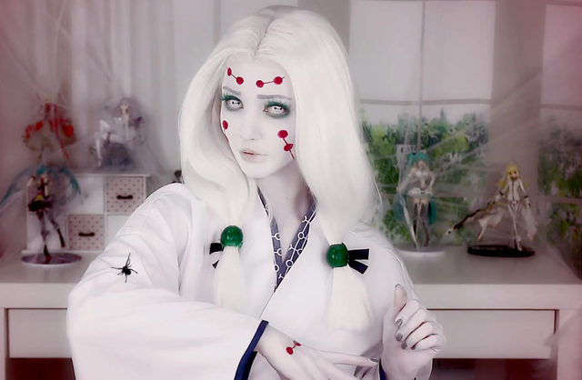 《鬼灭》姉蜘蛛仿妆COS,美女来自灵魂的还原,一种鬼魅的美