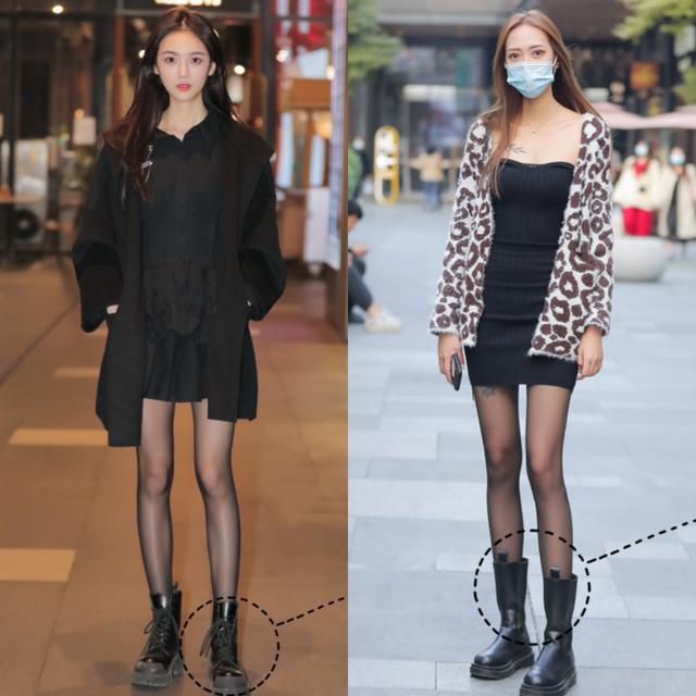 被杭州女生惊艳到了!满大街都在穿“靴子+黑丝”,洋气又好看